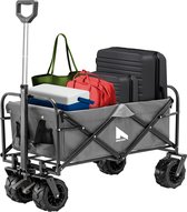 Bol.com NOHRD Bolderkar Opvouwbaar - Grijs - 80 kg Draagkracht - 110 L - Bolderwagen - Strandkar - Bolderkarren aanbieding