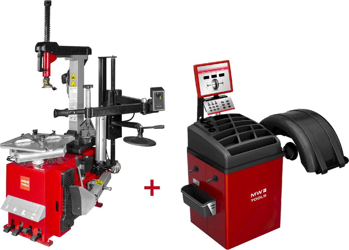 Set bandenwisselaar BT300H 3x400V en balanceermachine BB350 230V MW Tools BT300H SET3