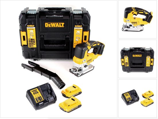 DeWalt DCS 334 D2 accu-pendeldecoupeerzaag 18V borstelloos + 2x accu 2.0Ah + lader + TSTAK