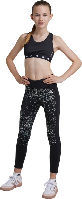 Foto: Adidas performance optime glam 7 8 legging kids kinderen zwart 164