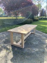 M2-meubels Industriële douglas tuintafel / eettafel 220cm douglas U-onderstel met tussenligger