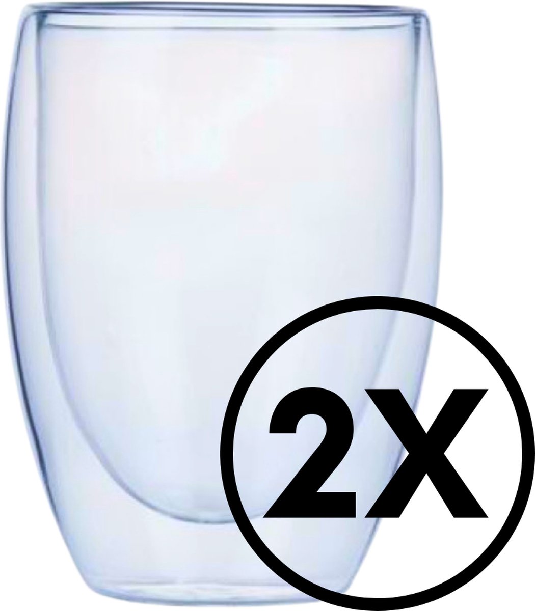 Stegger Dubbelwandige Glazen Dubbelwandige Koffieglazen Dubbelwandige Theeglazen 350ml 2 stuks
