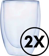 STEGGER - Dubbelwandige Glazen - Dubbelwandige Koffieglazen - Dubbelwandige Theeglazen - 350ml - 2 stuks