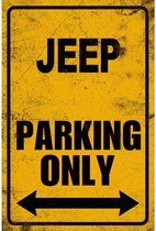 Metalen Wandbord Parkeerbord Jeep Parking Only - 20 x 30 cm