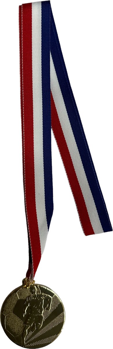 Medaille goud - voetbal - 50 mm - met lint