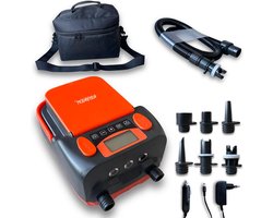 KRAKEN Elektrische Tent Pomp met Accu | Ideaal voor kamperen | Dometic, Outwell, Quechua, Vango, Obelink, Kampa, Eurotrail | Automatisch stoppen bij ingestelde druk | Tent leegpompen | USB poorten | Powerbank voor mobiel/tablet | 6000 mAh | 16 PSI