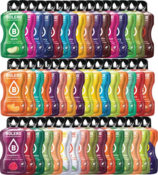 Bolero Limonade 48 smaken Mix Sticks Proefpakket (voor 0,5 tot 1 liter water)