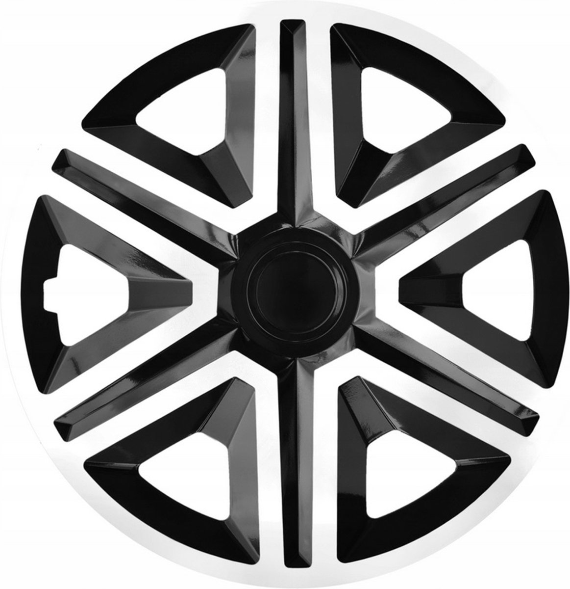 NRM ACTION - wieldoppen 15" - Set van 4 stuks - Wit / Zwart