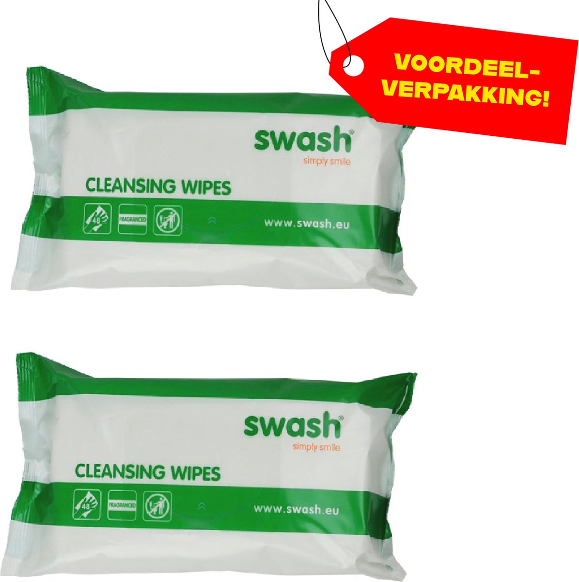 Goedkoopste 2x Swash Cleansing Wipes Geparfumeerd - Voordeelverpakking!