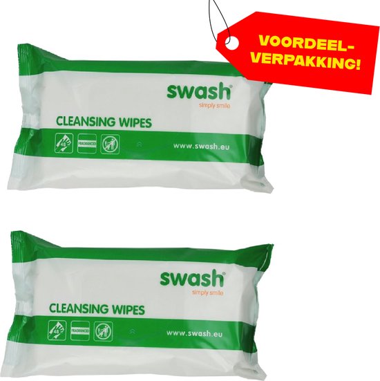 Foto: 2x swash cleansing wipes geparfumeerd voordeelverpakking 