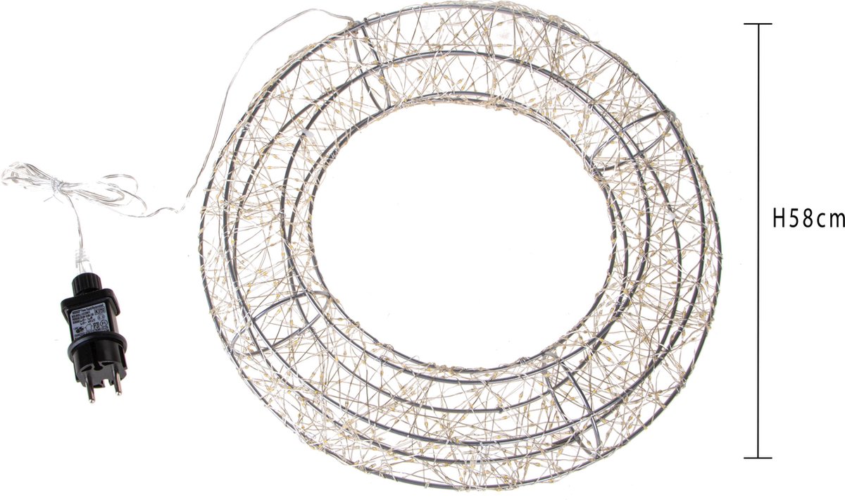 Bianchidino - Verlichte Krans Kerst - warm LED - D58cm