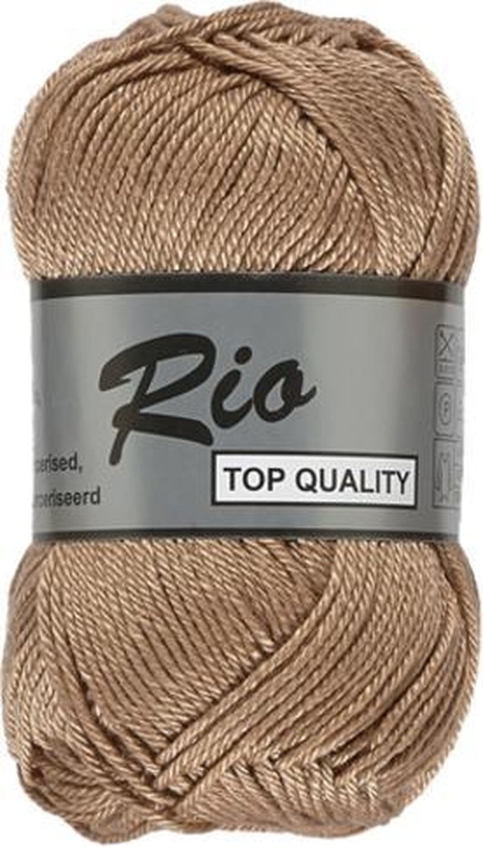 Lammy Yarns Rio katoen garen - beige bruin (054) - naald 3 a 3,5 mm - 5 bollen