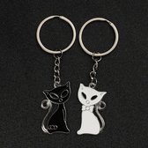 EPIN BV | Chats Porte-clés | Chat/Chat Porte-clés | 1 paires | Noir et blanc