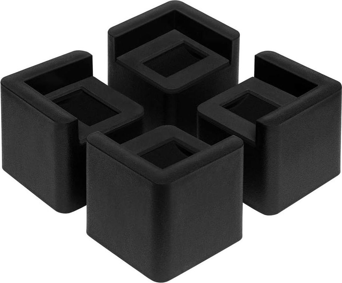Design61 Set van 4 meubelverhogers, tafelverhogers, olifantenvoet, stapelbaar, 57 mm of 107 mm, zwart