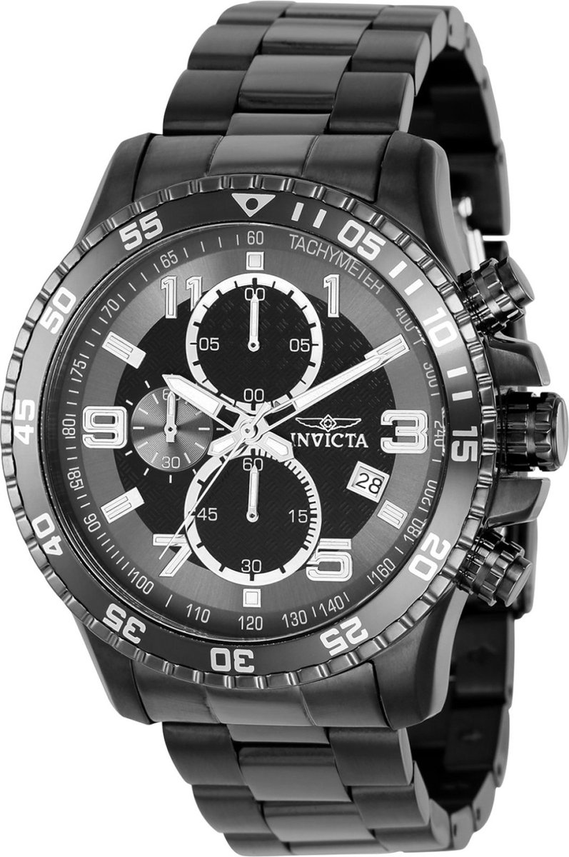 Invicta Specialty 37148 Heren Horloge - Waterdicht - Analoog - Quartz Uurwerk - Roestvrij Staal met grijze Wijzerplaat - 45mm