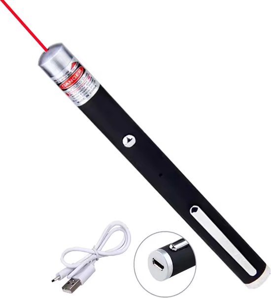 Foto: Laavir professionele laserpen klasse 2 usb oplaadbaar rood laserlampje laserpointer kat hond laserlamp ce certificaat lange afstand laser pointer pen usb rechargeable tv led lcd laser pointer kabel inbegrepen