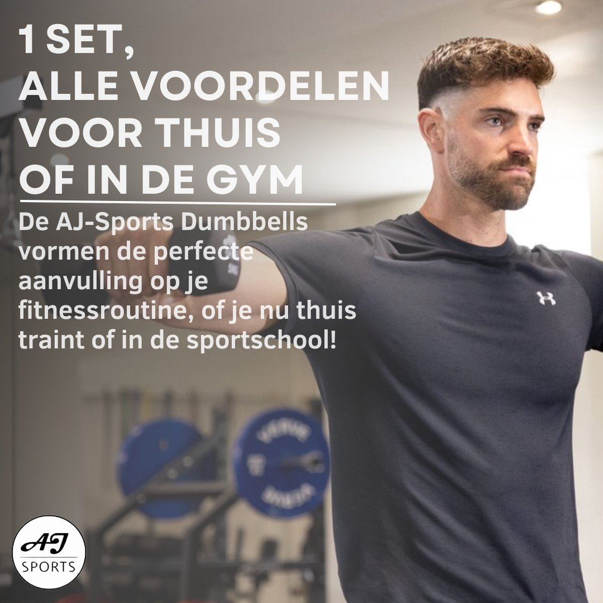 AJ-Sports Dumbells 4 kg - 2 x 4 kg dumbell - Gewichten - Dumbells set - Gewichten set - Halterset - Fitness gewichten - Krachttraining - Fitness – foto 4