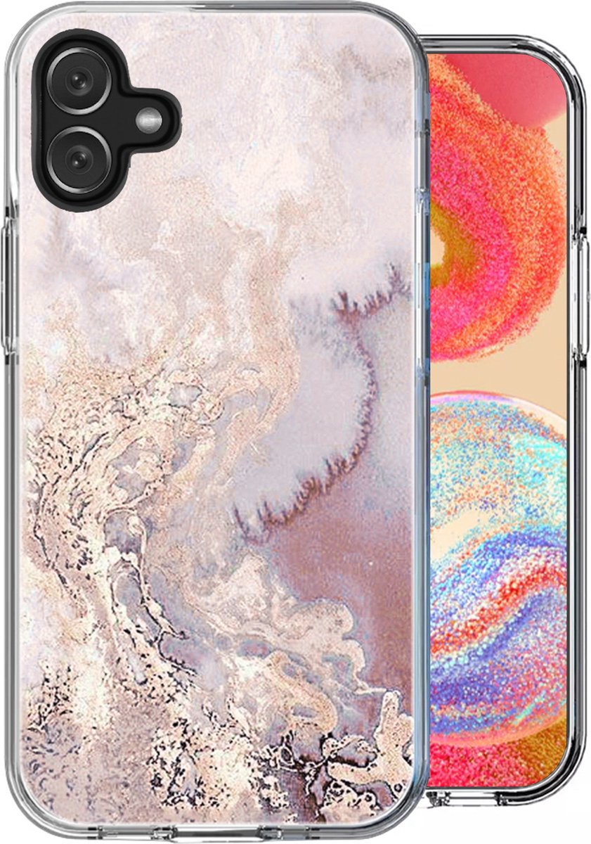 Hoesje geschikt voor Samsung Galaxy A04e - Back Cover Marmer Siliconen Case Roze
