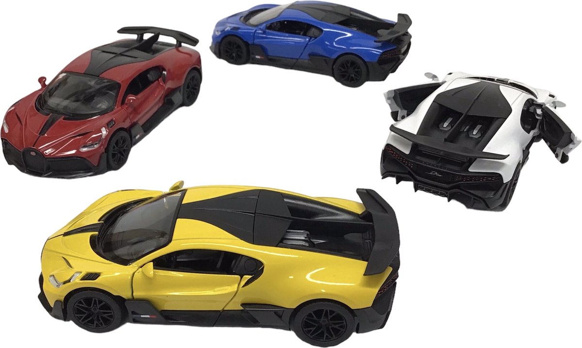 Bugatti Divo die cast pull back motor 4ass 1:36 Kinsmart 13 cm verkoop per stuk
