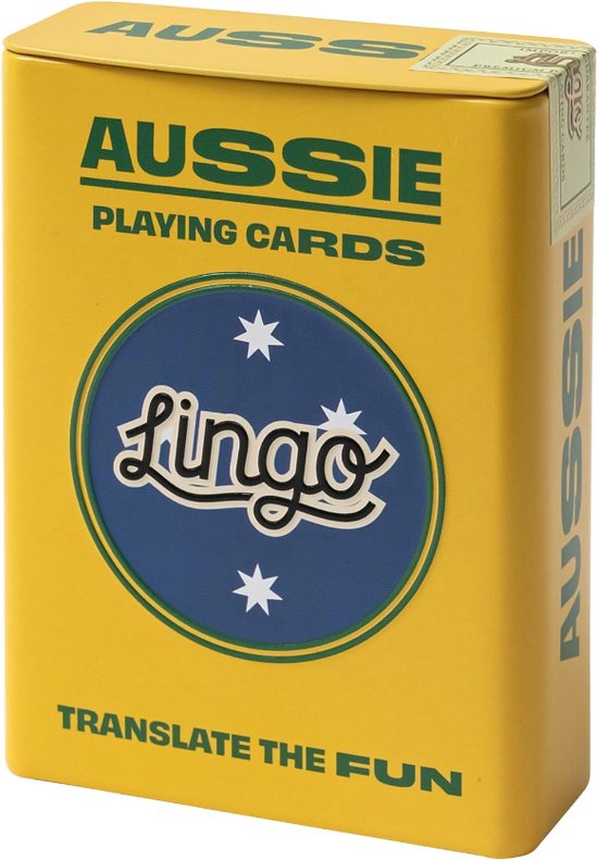 Foto: Lingo aussie speelkaarten in blikken doos reisflashcards taal leren spel uitspraak vaardigheden te verho set leuk visueel flashcard om jong en oud leer aussie de woordenschat op een leuke en gemakkelijke manier 52 essenti le vertalingen