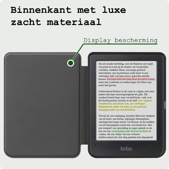 Hoes Geschikt voor Kobo Clara Colour Hoesje Bookcase Cover Hoes - Hoesje Geschikt voor Kobo Clara Colour Hoes Cover Case - Galaxy van Mangoose® — afbeelding 5