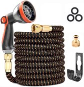 Extendable Garden Hose 15 m with 10 Functions Sprayer Spray Adapter and Fittings