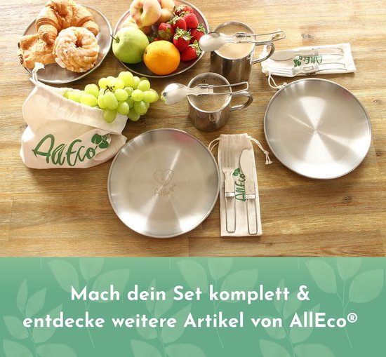 AllEco® Edelstahl Schüssel 4er Set 13cm doppelwandig stapelbar Outdoor AllEco® Edelstahl Schüssel 4er Set 13cm doppelwandig stapelbar Outdoor