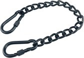 Hammock Chair Chain Hanging Kit Stainless Steel Portable Chain for Garden Hanging Chair - Necklace with Two Carabiners (Black/66cm)