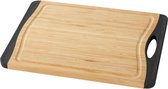 Snijplank bamboe antislip M+ keukenplank met sapgoot en handvat - snijvriendelijk - 33 x 15 x 23 cm - bruin.