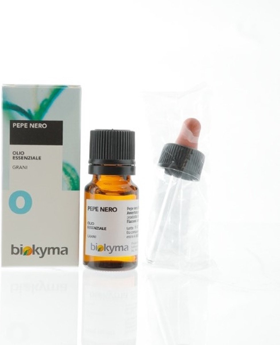 Goedkoopste Biokyma - Zwarte Peper Extra zuivere etherische olie - Essentiële olie Piper nigrum voor verdamping, aromatherapie en intern gebruik - 10 ml