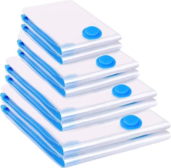 Trankielo - Compressiezakken voor kleding - Set van 8 herbruikbare vacuümzakken Trankielo - Compressiezakken voor kleding - Set van 8 herbruikbare vacuümzakken