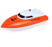 Playos® - RC Boot - Oranje - tot 20 Meter - Oplaadbaar - Bestuurbare Boot - Buitenspeelgoed - Waterspeelgoed