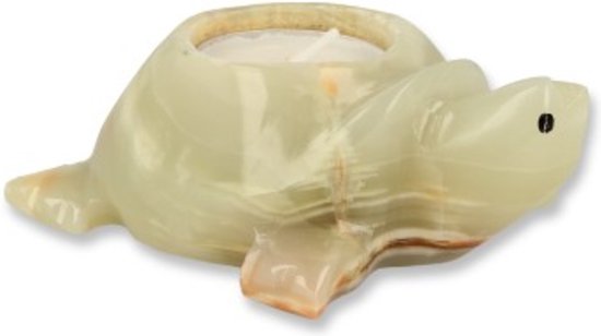 Aragoniet Theelichthouder in Schildpadvorm