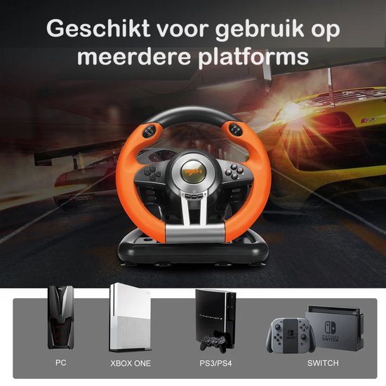 PXN - V3 Pro - Race Stuur met Pedalen & Flippers - Game Stuur - Geschikt voor PS4 - Xbox One - PC - Xbox Series X|S - PS3 - Nintendo Switch - OR van PXN — afbeelding 3
