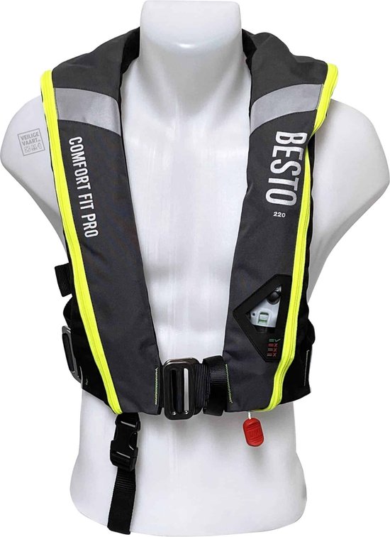 Foto: Besto reddingsvest automatic comfort fit pro 220n mh antraciet yellow