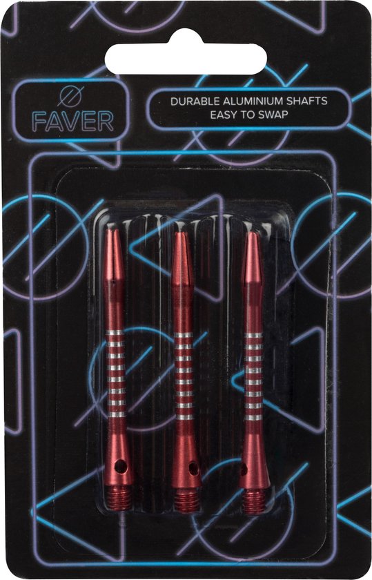 Faver Dart Shafts - Aluminium - 3 Stuks - Rood - 5.5 cm van Faver — afbeelding 2