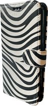 Elite Bookcase Geschikt voor: Samsung Galaxy S24 hoesje - Pasjeshouder - Portemonnee - Kunstleer - Zebra Print