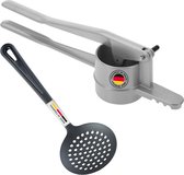 Spätzle-set 2 delar 1 spätzel- och potatispress med runda hål - Gjutet aluminium/PA - Silver/svart