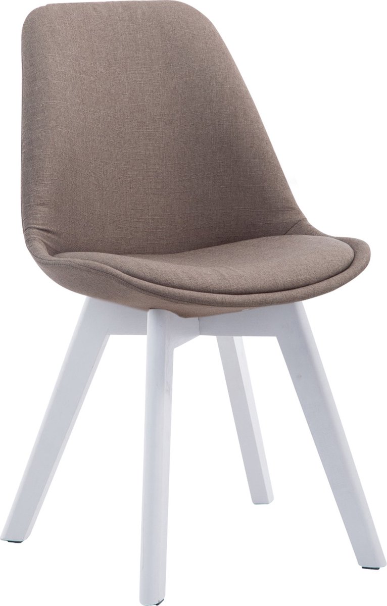 CLP Borneo V2 Eetkamerstoel - Stof taupe wit