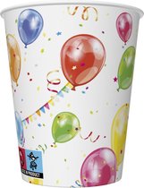 8 Papieren bekers - Balloons - Tafelaankleding - (Kinder)feestje - (Kinder)verjaardag - Ballonnen
