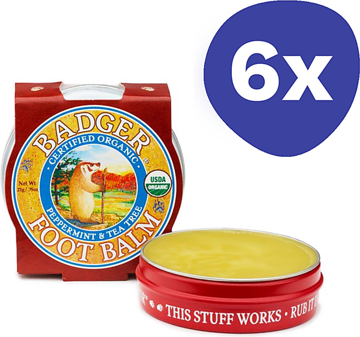 Badger Voeten Balsem (6x 21gr)