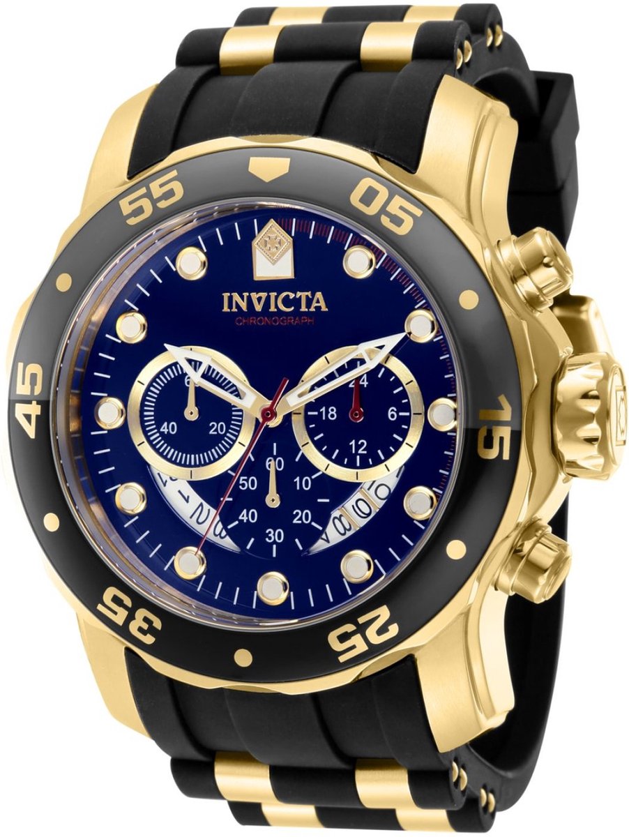 Invicta Pro Diver - SCUBA 37229 Heren Horloge - Waterdicht - Analoog - Quartz Uurwerk - Roestvrij Staal met blauwe Wijzerplaat - 48mm
