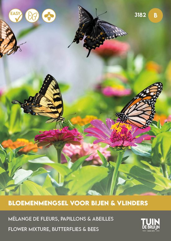 Tuin de Bruijn® zaden - Bloemenmengsel voor bijen en vlinders - voor 10m2 - voordeelverpakking - 5 gram - 12 soorten