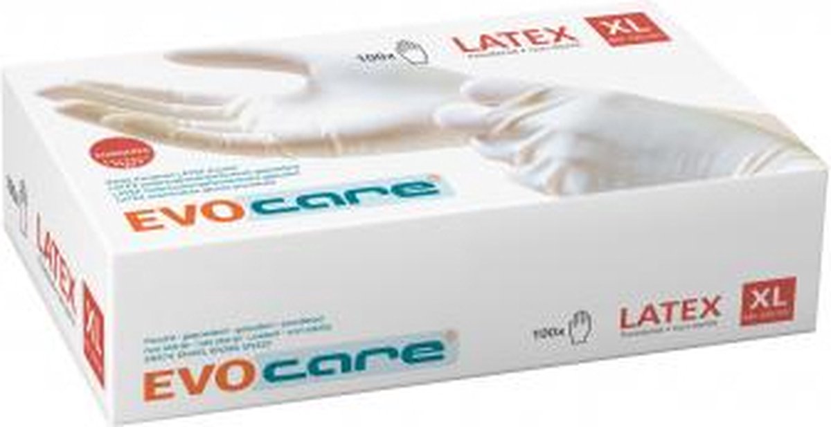 Ongepoederde LATEX handschoenen XL (9-10) - 1 pak van 100 stuks