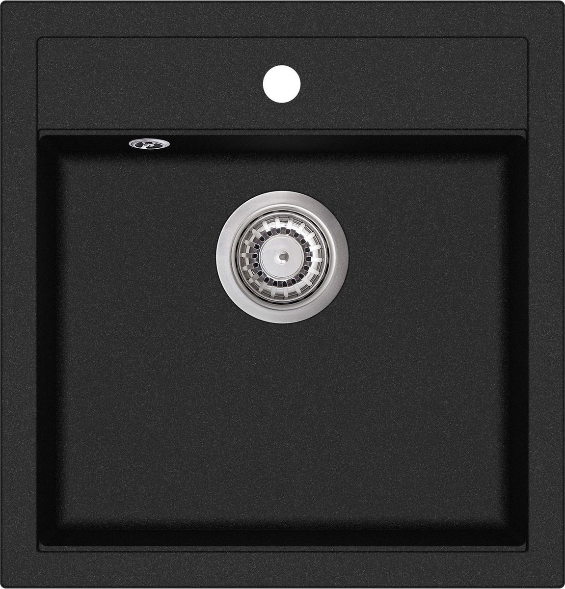 GURARI granieten spoelbak SQT 100-601 W, (1 st), keuken gootsteen, inbouw granieten gootsteen zwart, incl. sifon, 49x51