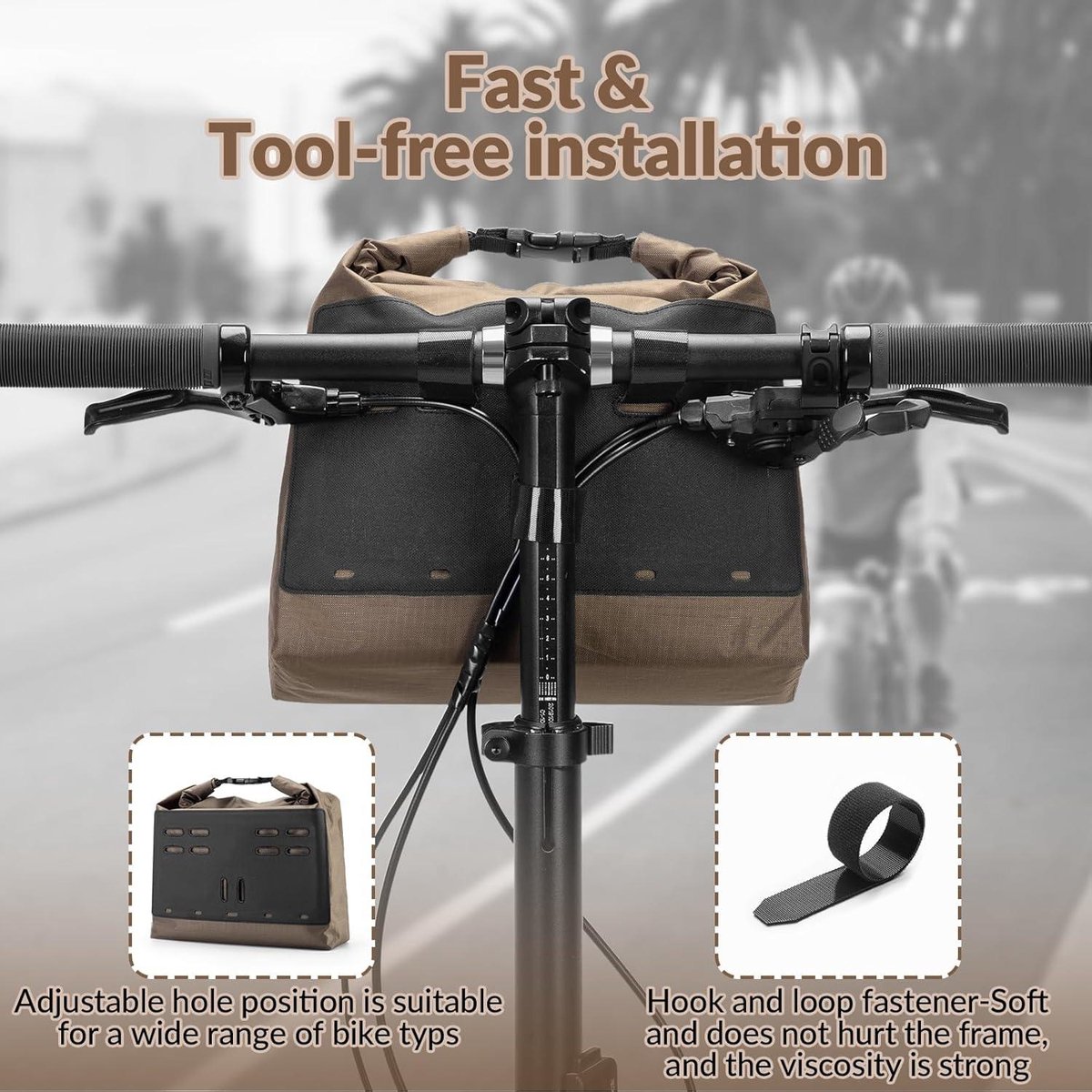 Waterdichte Fiets Stuurtas 25 l - Voortas 4 l voor Fiets - Accessoires en Gereedschapstas