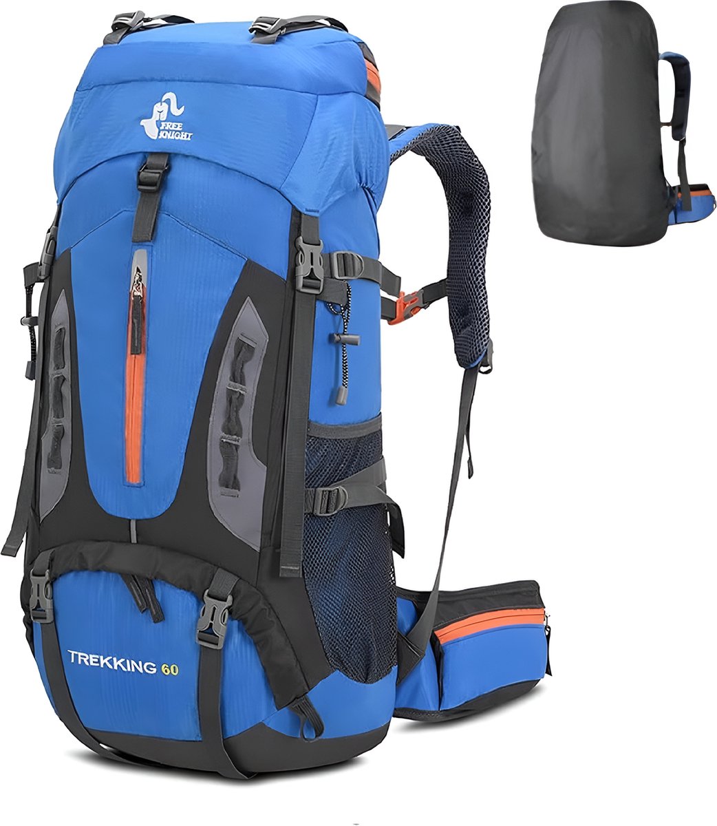 Avoir Avoir®- Grote Lichtgewicht Nylon Hiking Rugzak-70L - Backpacks -Waterdicht - Duurzaam - Verstelbare Schouderbanden - Ademend - Voor Outdoor Avonturen-Blauw