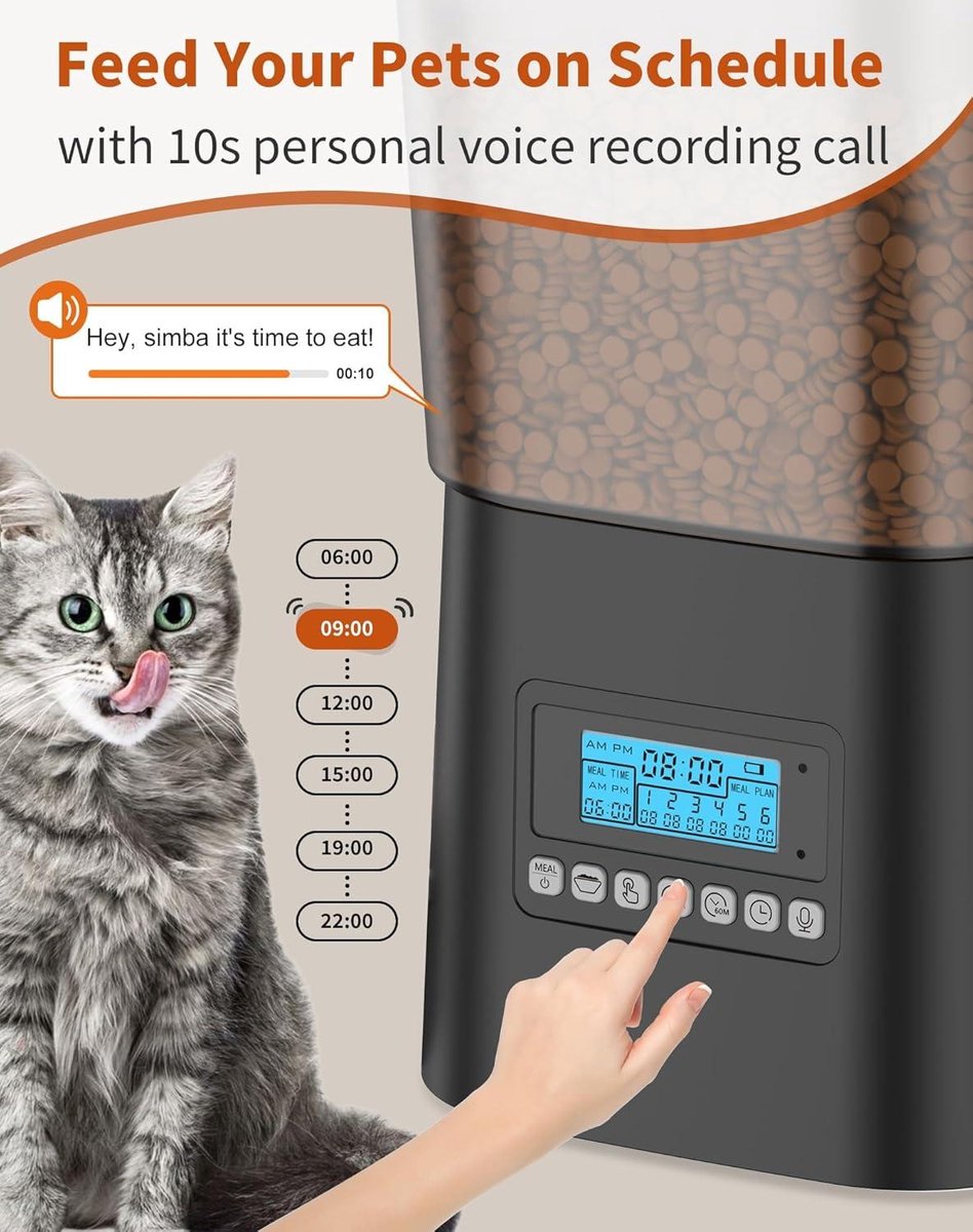 Wan Automatische Kattenvoerbak met Stemopname 3.5L - afbeelding 3