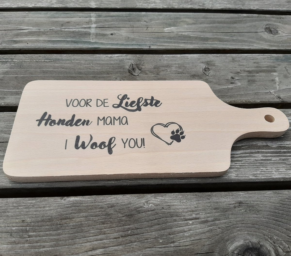 Borrelplank Hout Honden Mama – Cadeau voor Hondenliefhebber – 30 cm