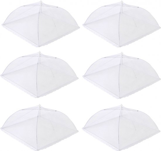 Foto: Vliegenkap 6 stuks voedselkap vliegenkappen 43 x 43 cm opvouwbare voedselkapjes vliegenafdekkapjes insectenkapjes voor barbecues bescherm je eten afdeknet bescherming tegen vliegen wespen